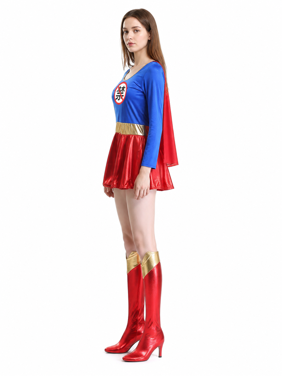 Stage Costume with Cape and Short Skirt side view