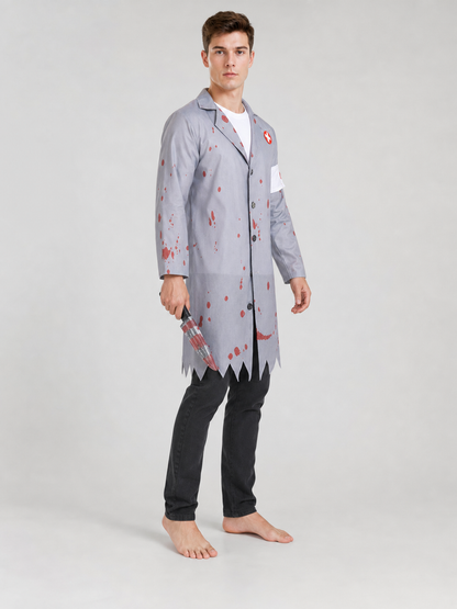 Doctor Costume with Blood Stains and Knife