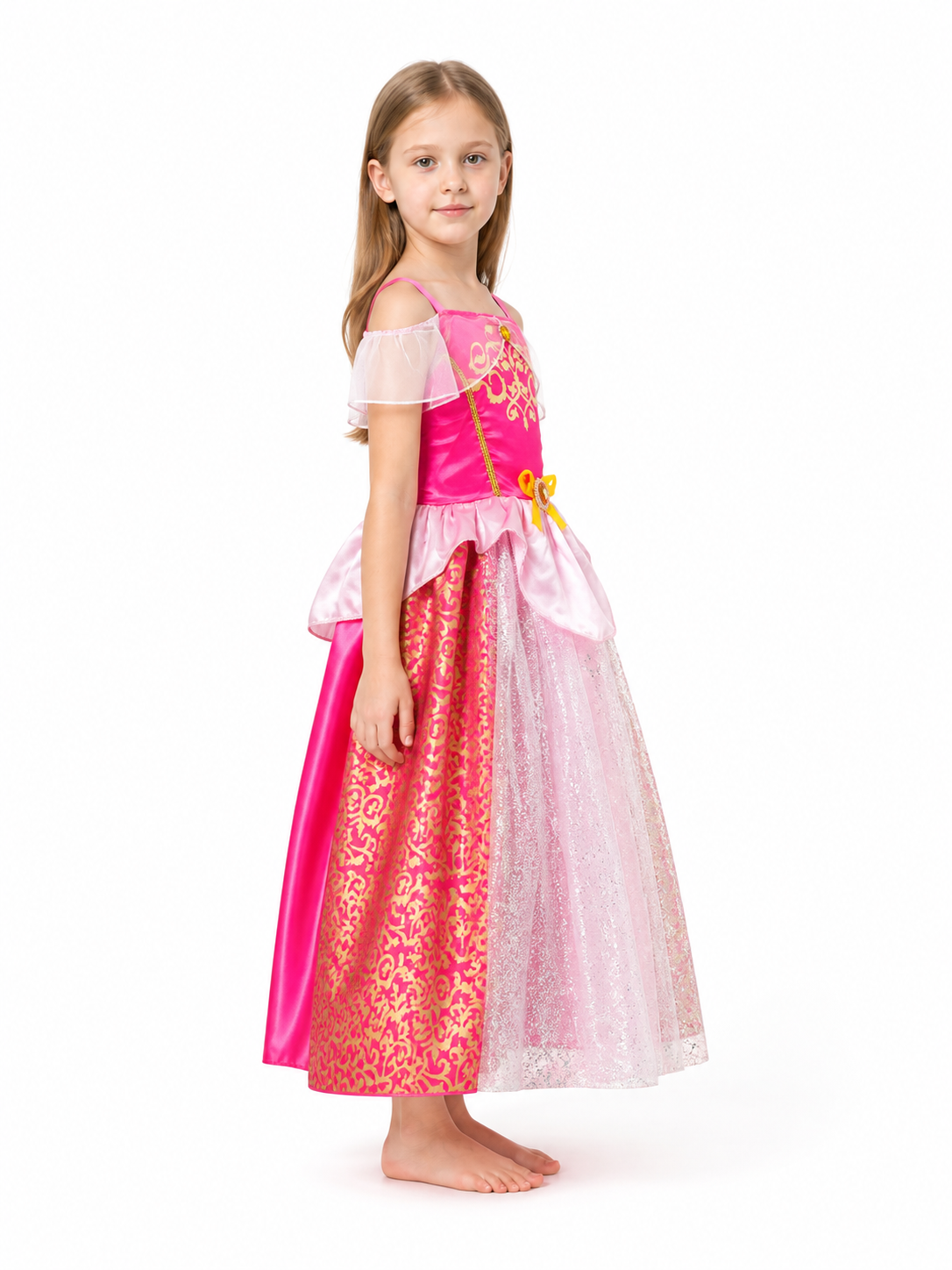 Puffy Princess Dress with Gold Decoration side view