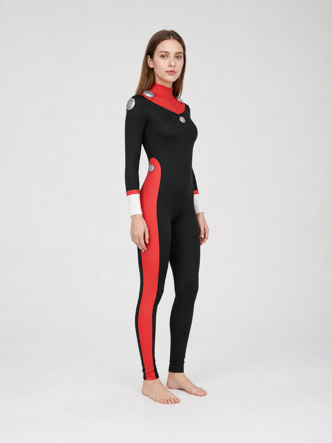 Scott Duval Cosplay Costume, Black and Red Jumpsuit