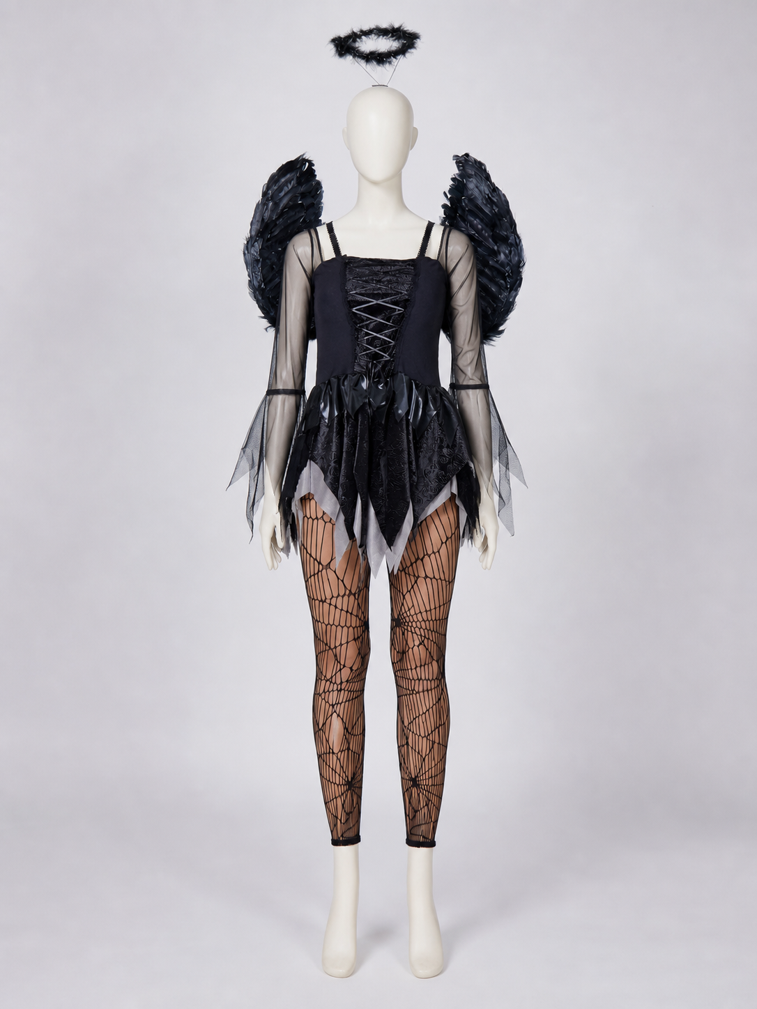 Dark Angel Costume with Wings and Halo