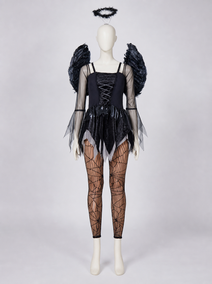 Dark Angel Costume with Wings and Halo