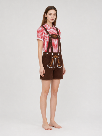 Folk-Style Costume: Plaid Shirt and Shorts