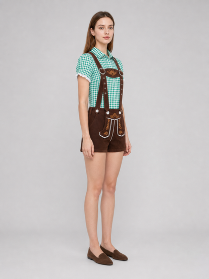 Shirt and Suspender Shorts Set