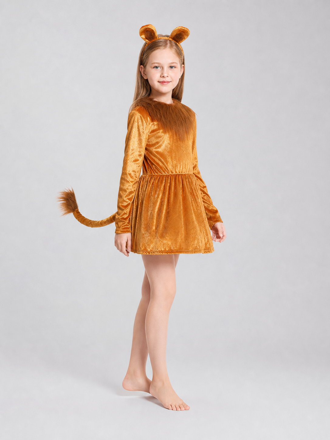 Lion Costume Dress with Headband and Tail