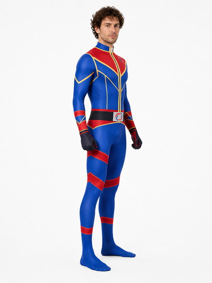 Cosplay Jumpsuit Costume with Geometric Print side view