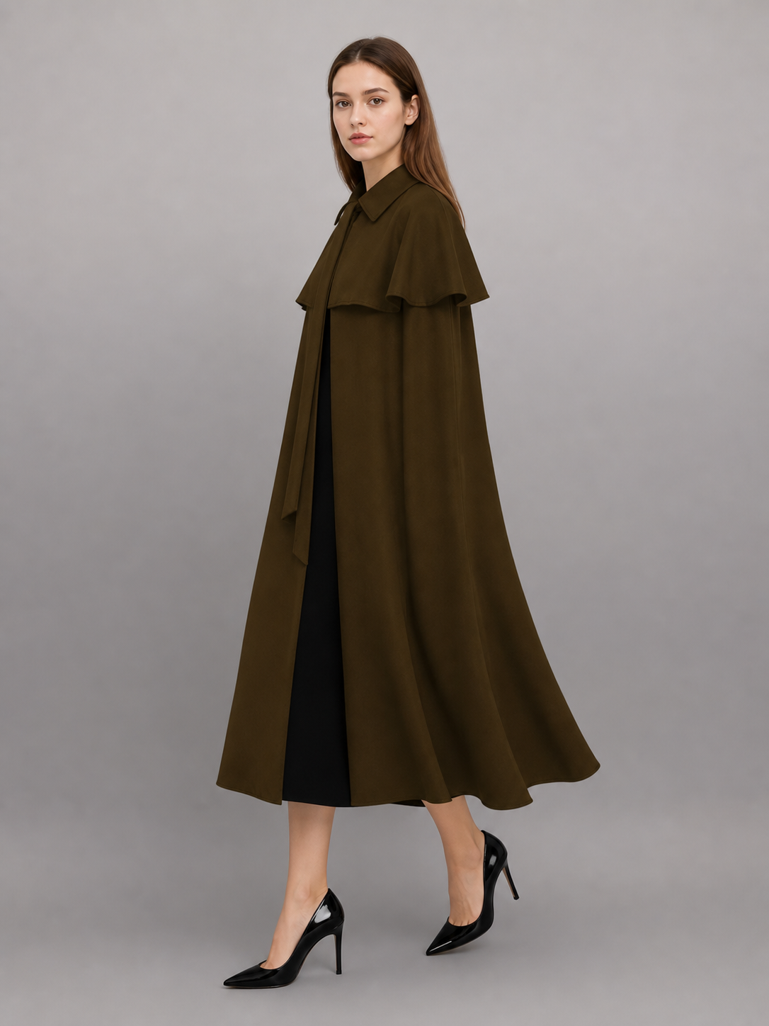 Brown Hooded Carnival Cloak