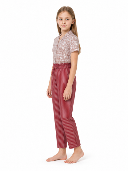 Two-Piece Suit with Shirt and Pants, Geometric Prints side view