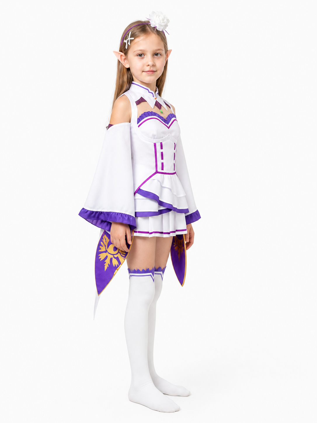 Halloween Costume with Wide Sleeves and Layered Skirt side view