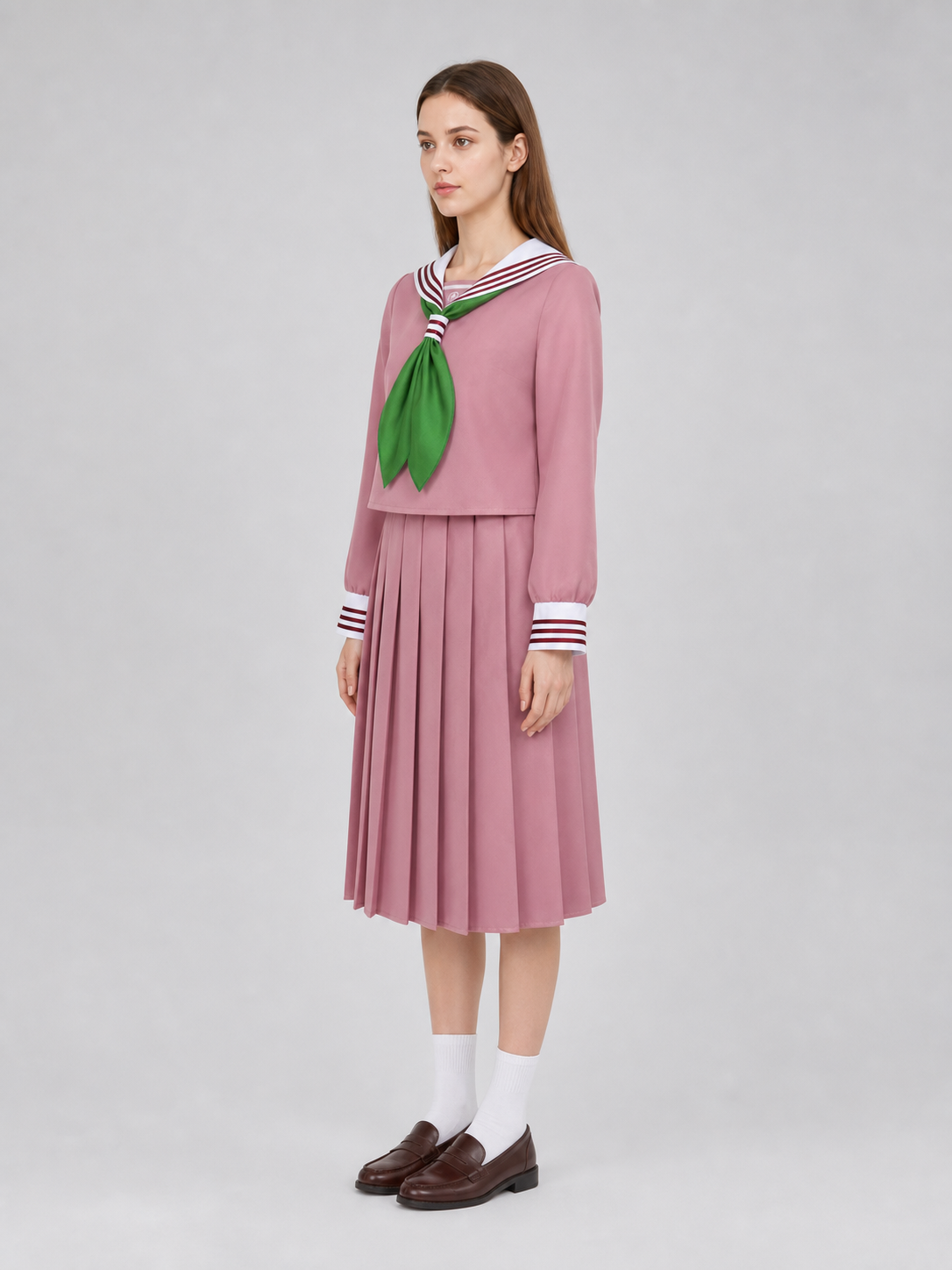 Cosplay Dress with Sailor Collar and Pleats