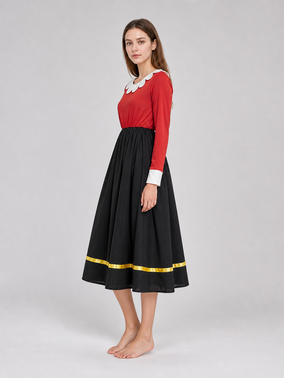 Cosplay Costume Dress with White Collar