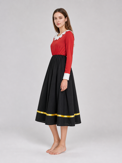Cosplay Costume Dress with White Collar
