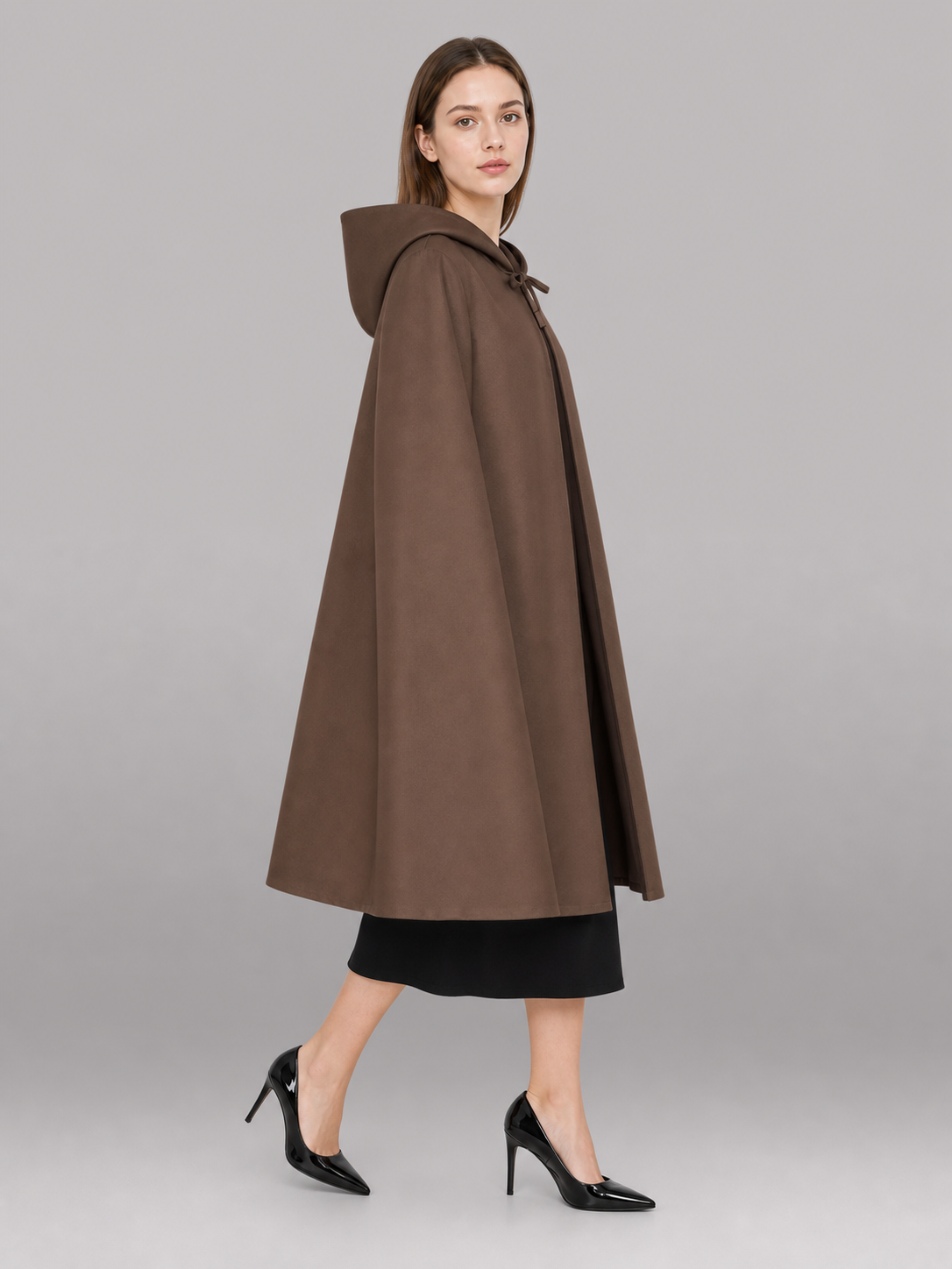 Brown Hooded Medieval Carnival Cloak