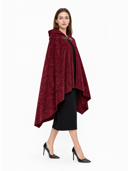 Burgundy Hooded Carnival Cloak