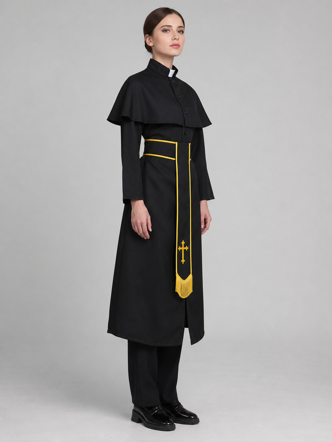 Carnival religious robe with a cross for a masquerade