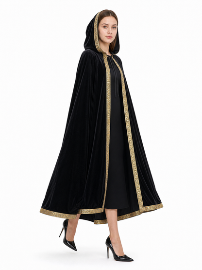 Black Hooded Carnival Cloak for Cosplay