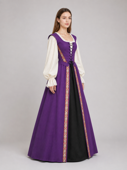 Renaissance Medieval-Style Dress with Lacing