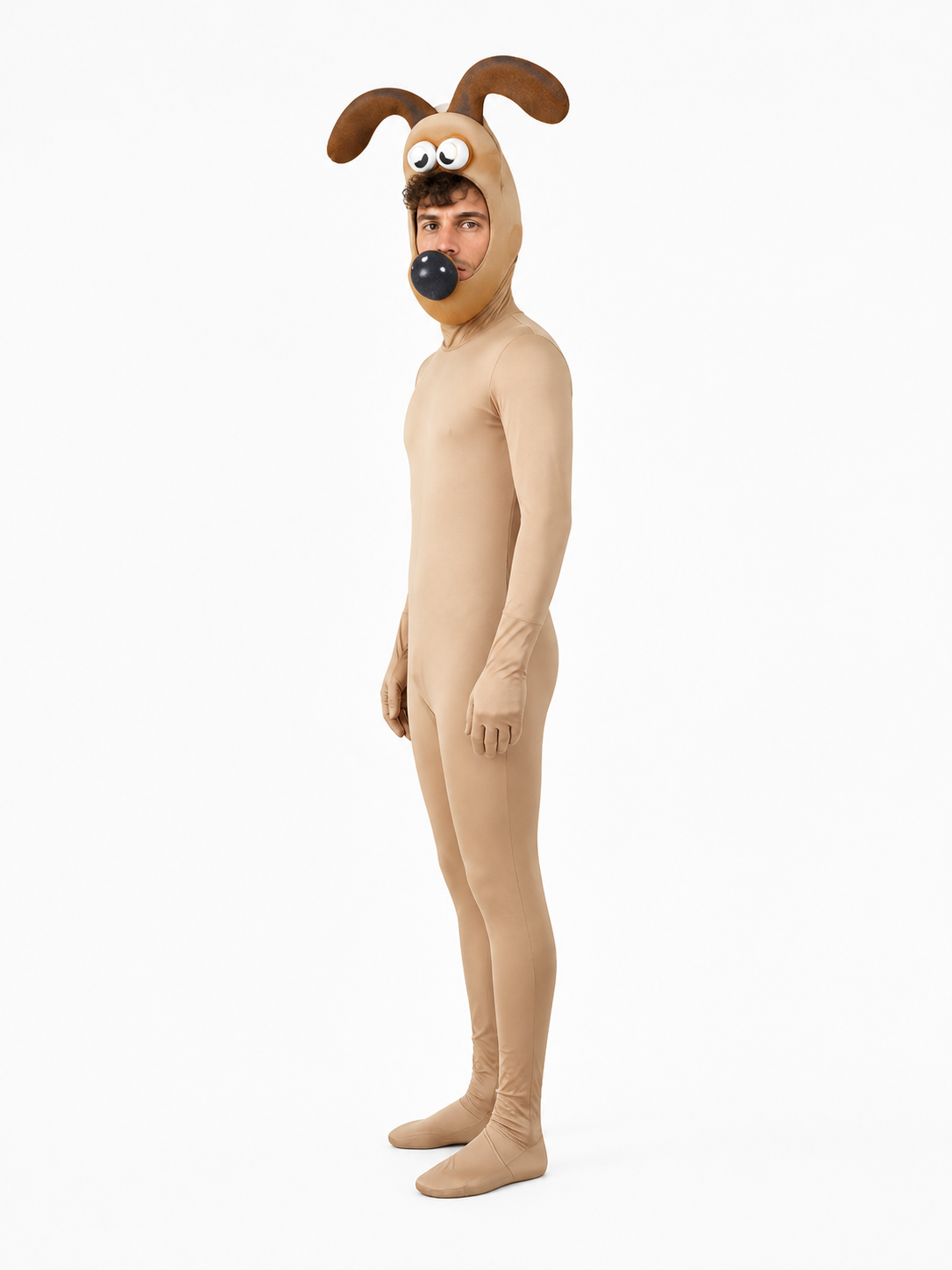 Animal Character Hooded Jumpsuit Costume with Ears side view