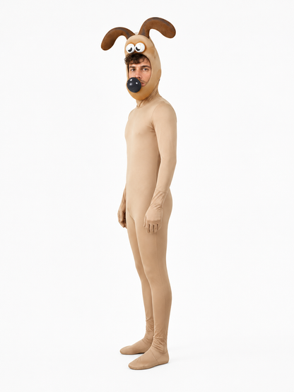 Animal Character Hooded Jumpsuit Costume with Ears side view