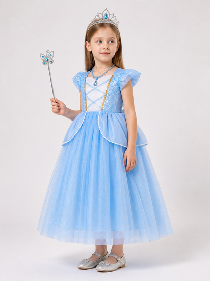 Blue Princess Halloween Costume side view