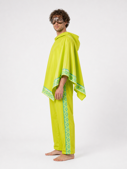 Cosplay Costume Set: Cape, Pants, and Goggles side view