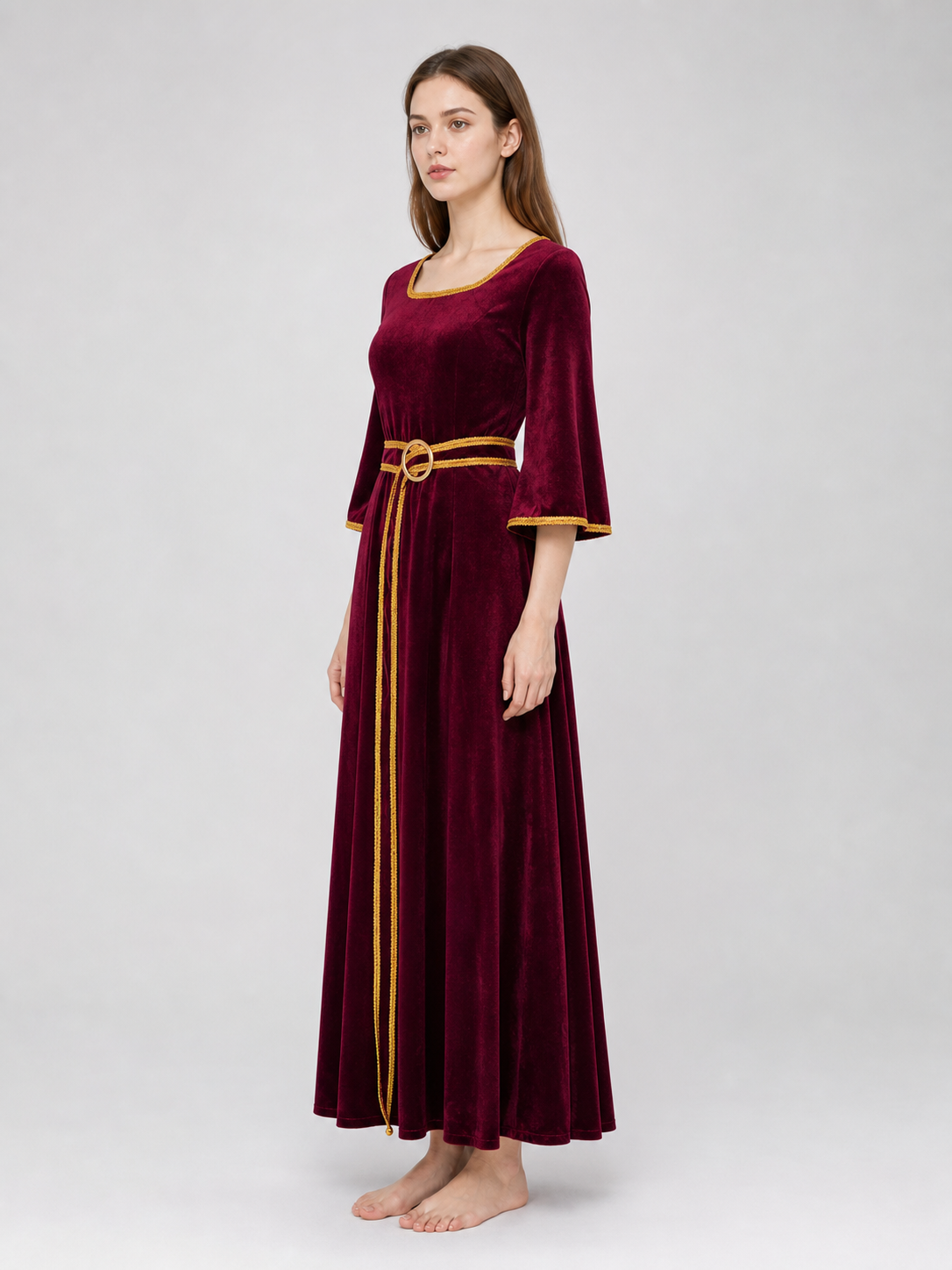 Burgundy Mother Gothel Cosplay Dress