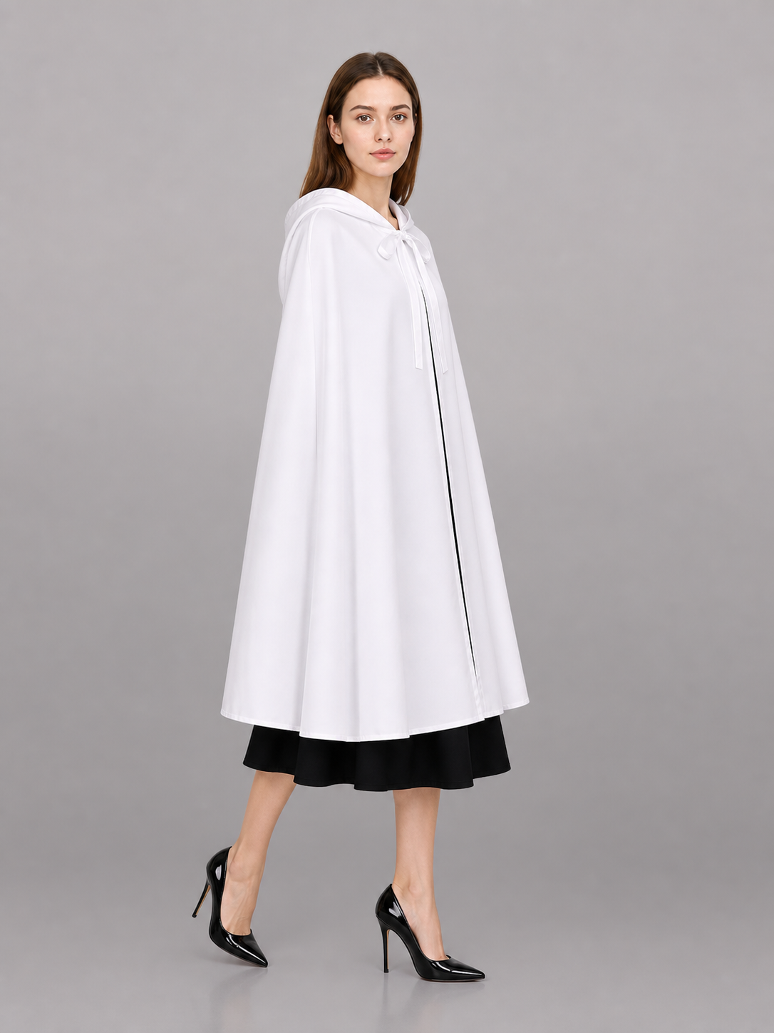 White Hooded Carnival Cloak for Cosplay
