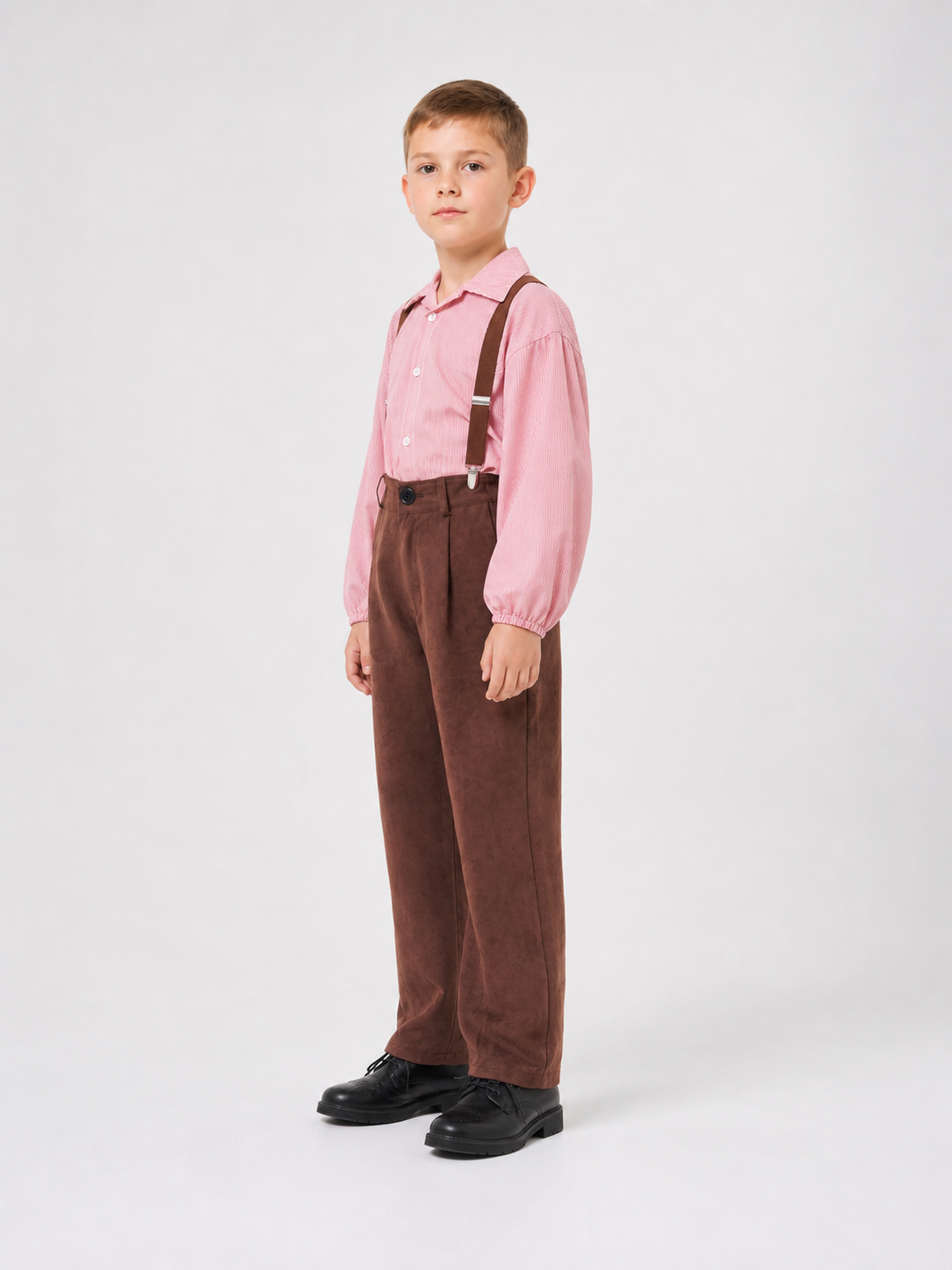 Retro-Style Shirt, Pants, and Suspenders Set