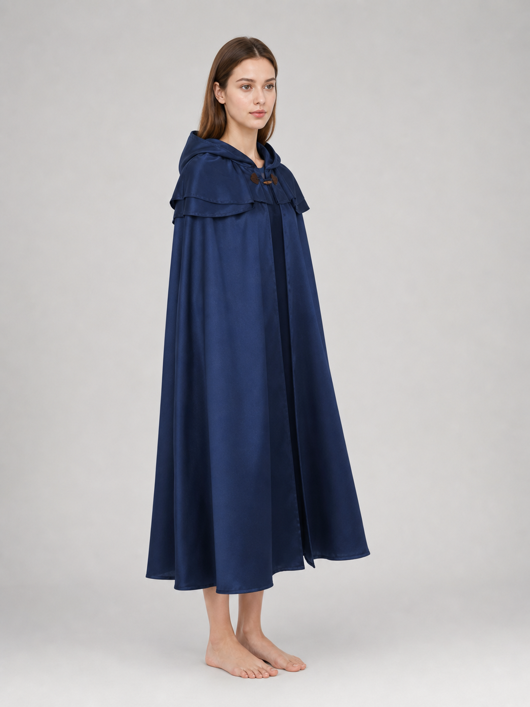 Viking Hooded Cape Cloak, Dark Blue