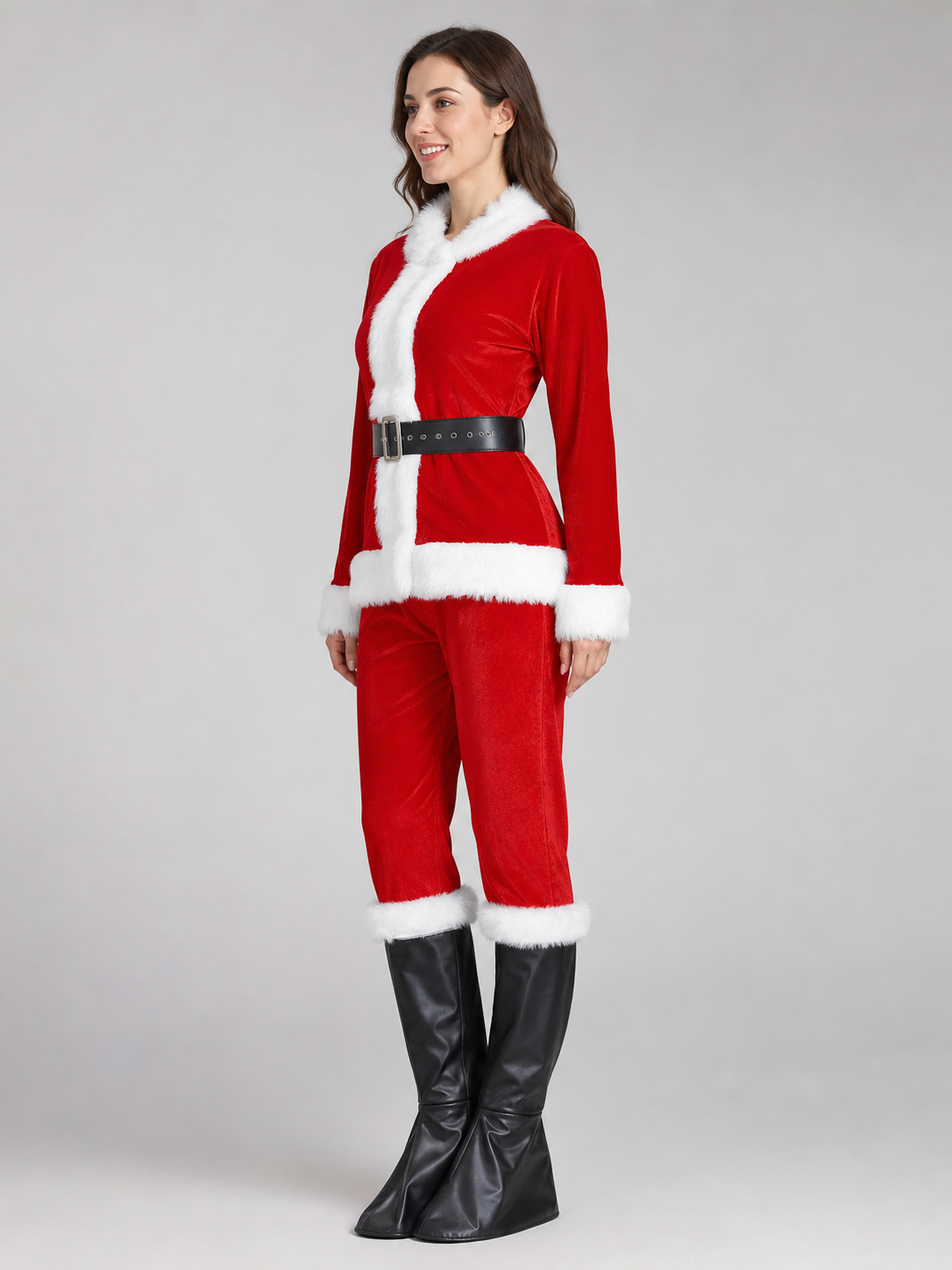 Santa Claus Costume, New Year's Red and White Set