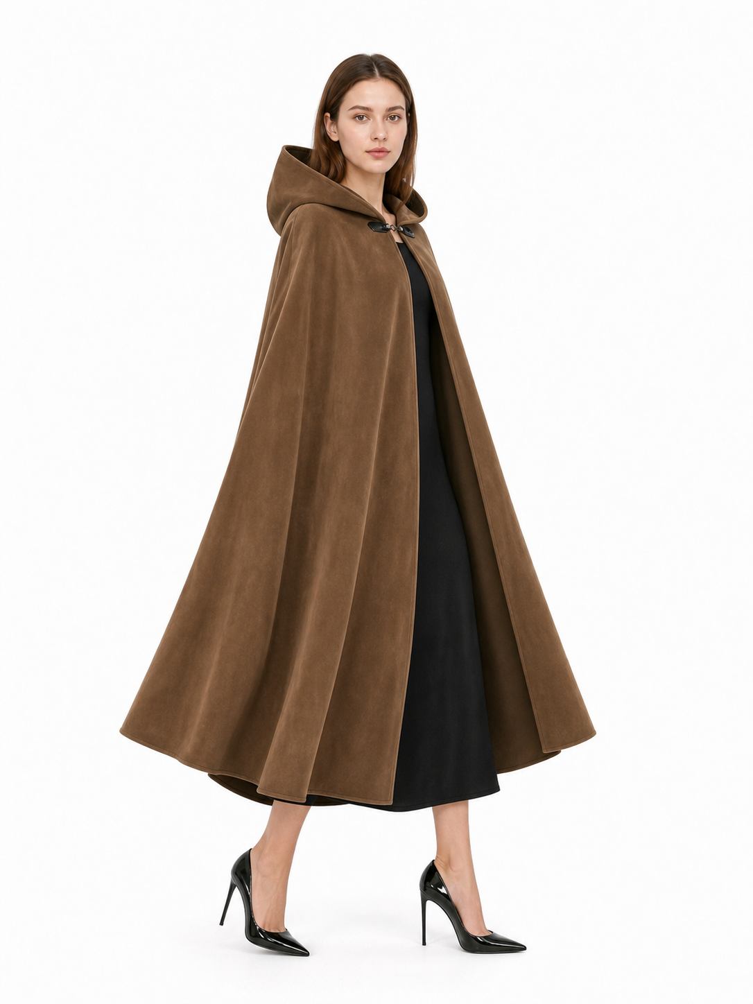 Brown Hooded Costume Cloak