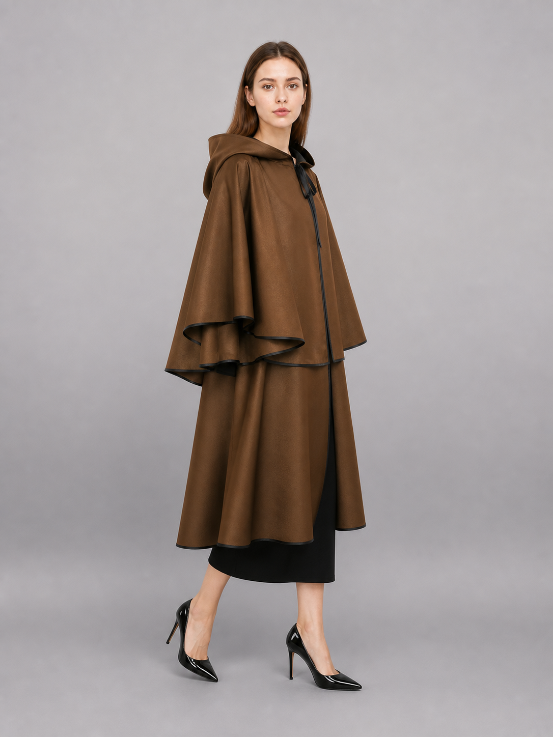Brown Hooded Costume Cloak