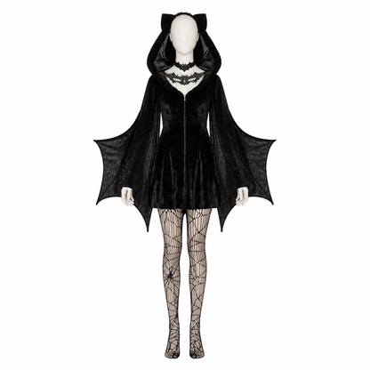 Halloween Bat Costume with Wings and Hood side view