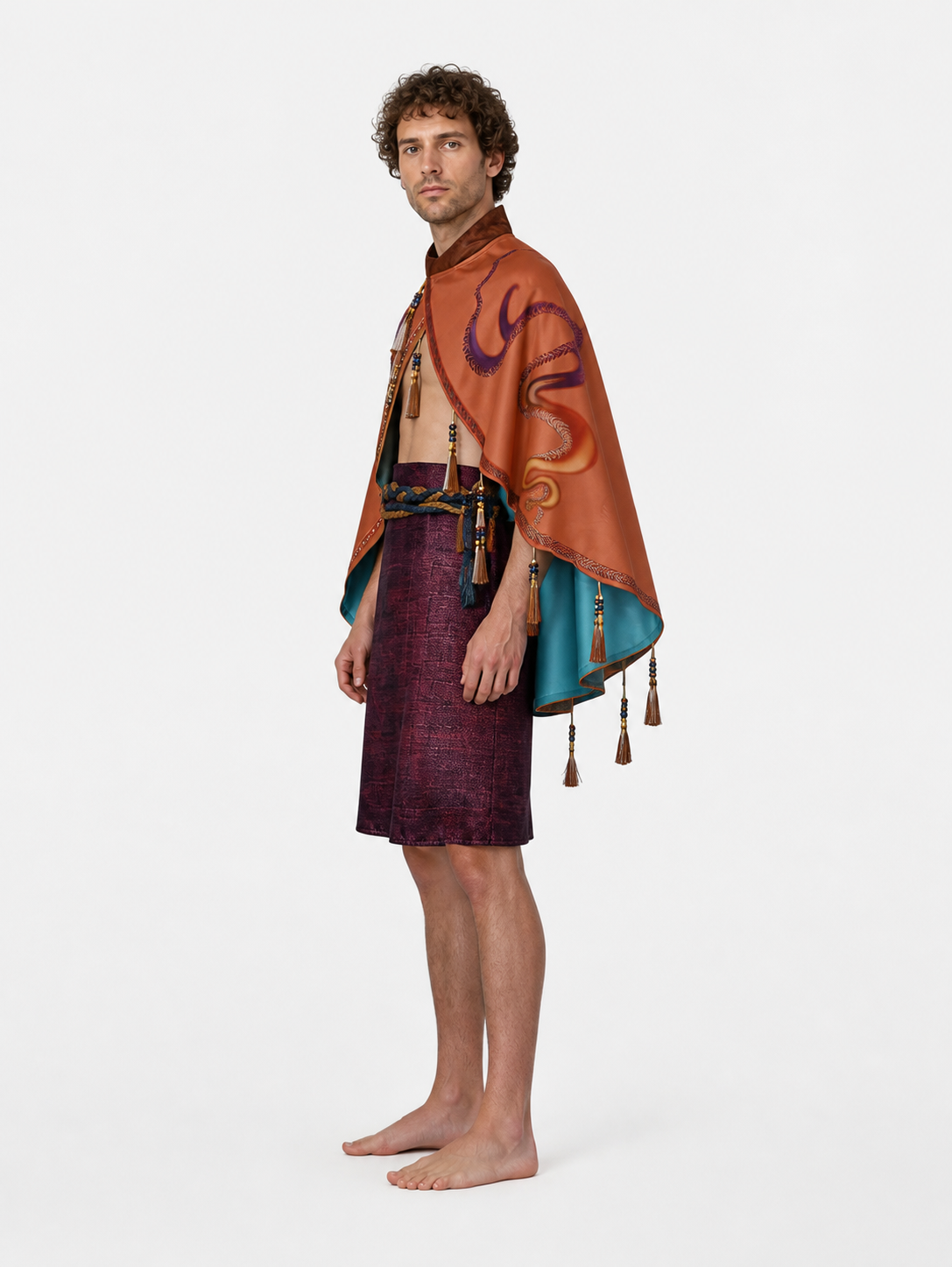 Avatar 3 Cosplay Costume with Cape, Apron, and Belt side view