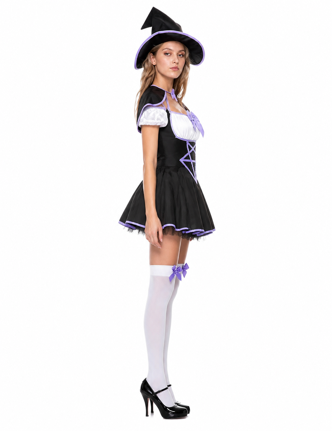 Cosplay Dress with Full Skirt and Bow side view