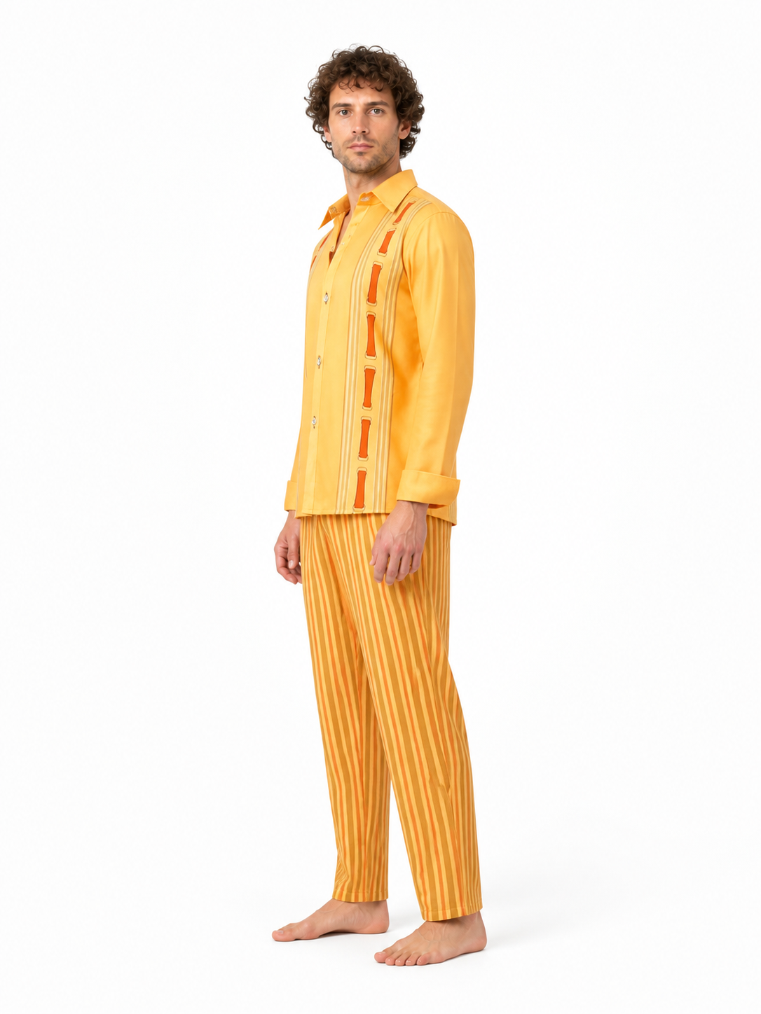 Camilo Bruno Yellow Striped Cosplay Costume side view