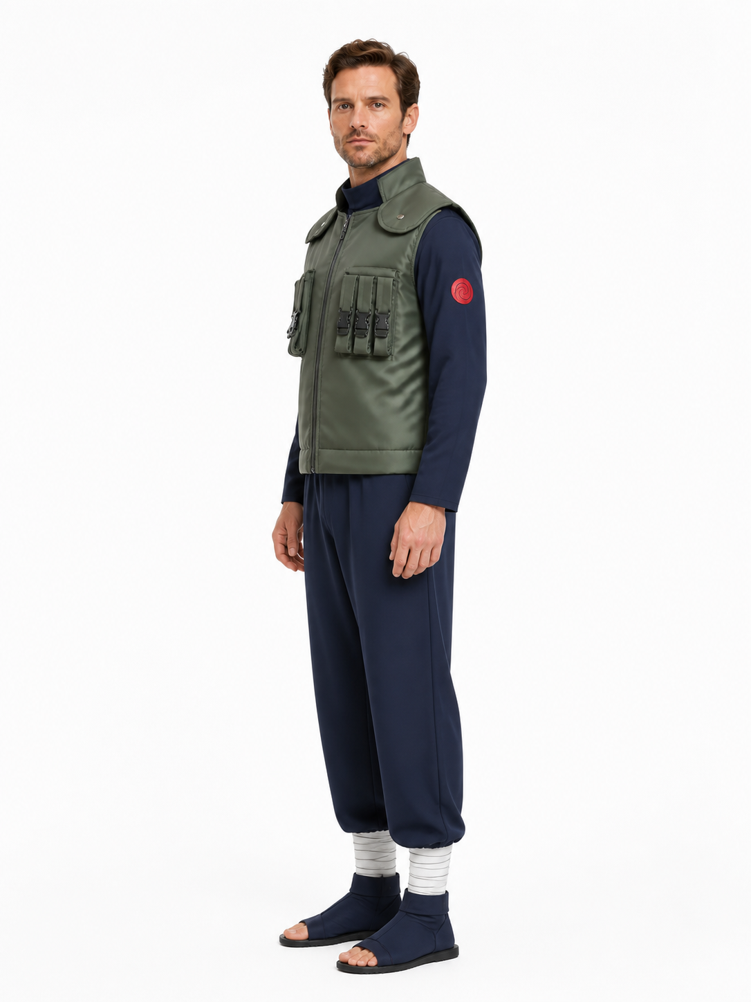 Kakashi Cosplay Costume with Vest and Pants side view