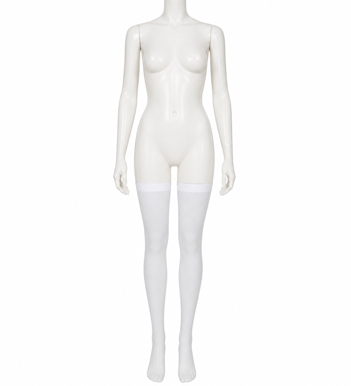 Transparent White Leg Warmer with Pointed Toe side view