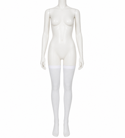 Transparent White Leg Warmer with Pointed Toe side view