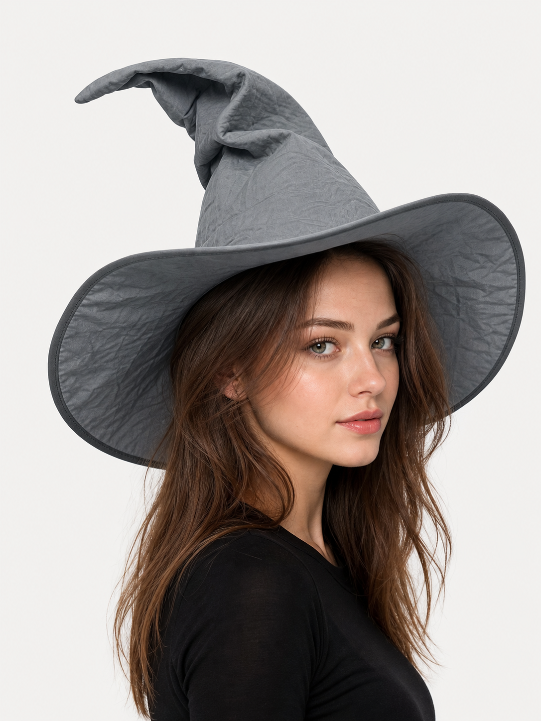 Dark Gray Carnival Witch Hat for Halloween