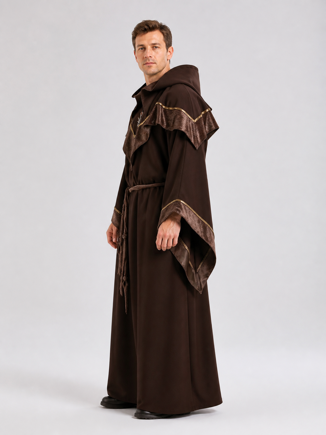 Halloween Wizard Costume: Long Hooded Robe
