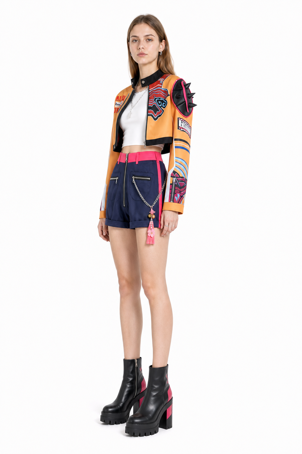 Cosplay costume with jacket, vest, and shorts for Halloween