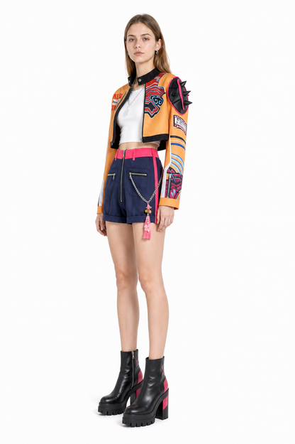 Cosplay costume with jacket, vest, and shorts for Halloween