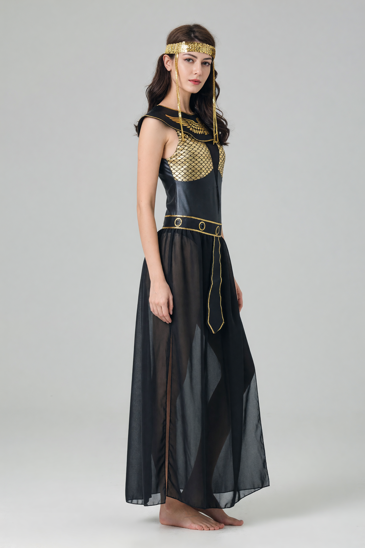 Cleopatra Cosplay Costume, Black and Gold