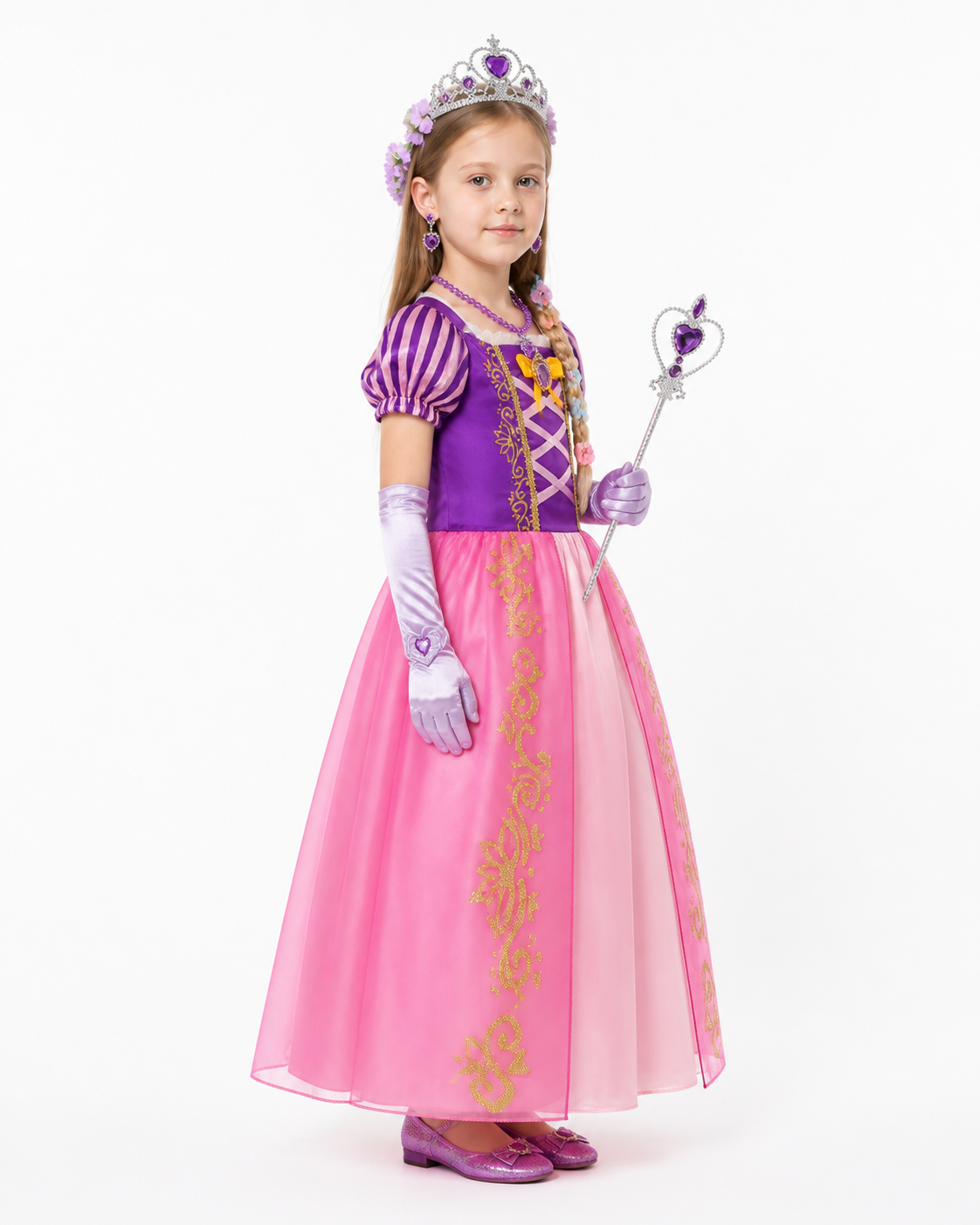 Carnival Dress with Crown and Accessories side view