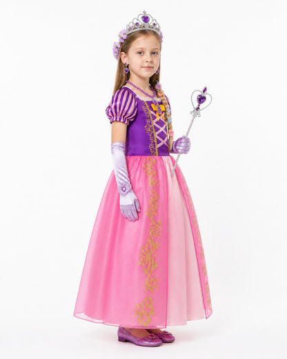 Carnival Dress with Crown and Accessories side view