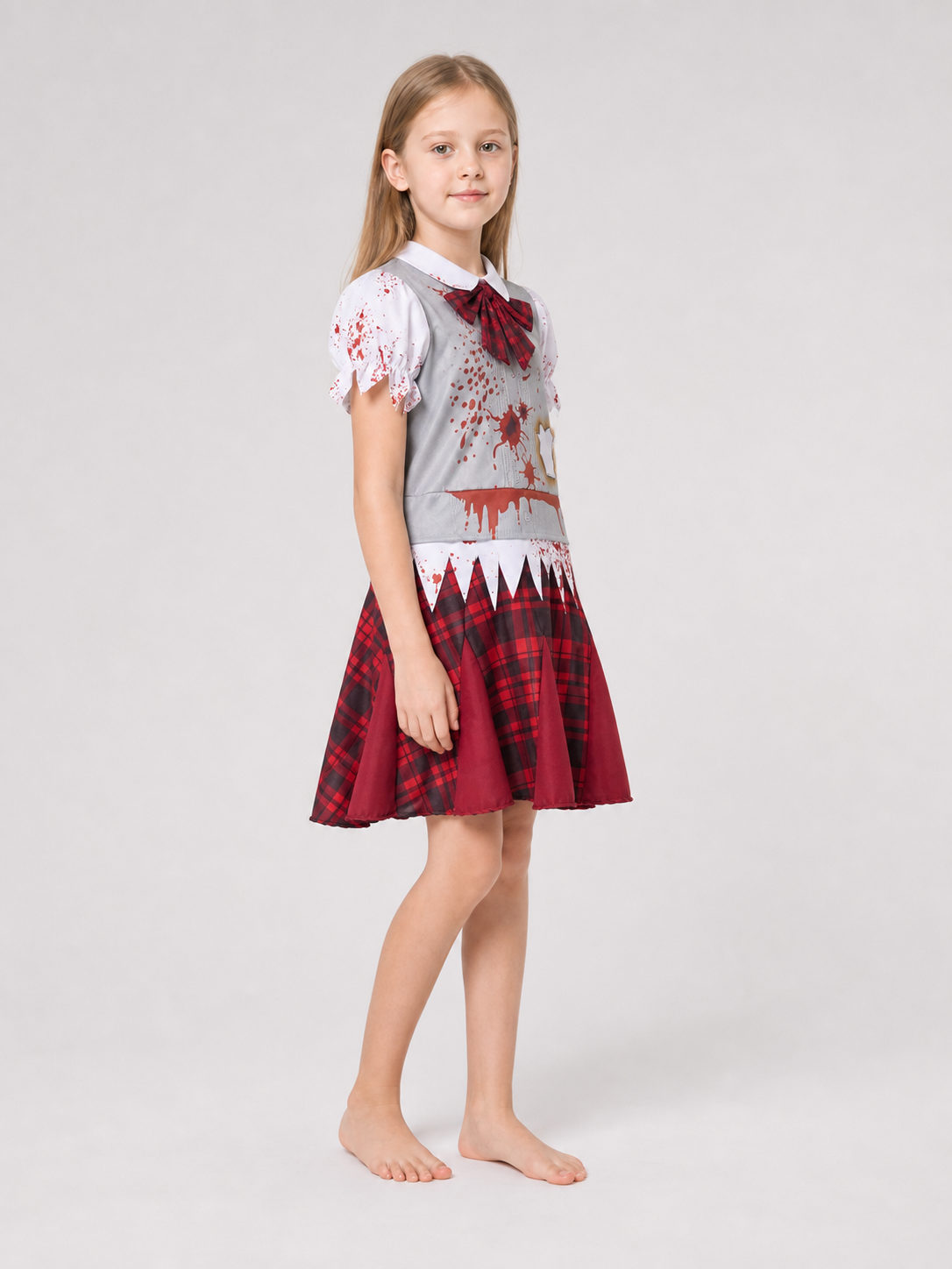 Zombie Costume: Top, Skirt, and Bow Tie