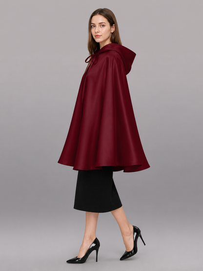 Burgundy Carnival Cloak with Hood for Cosplay