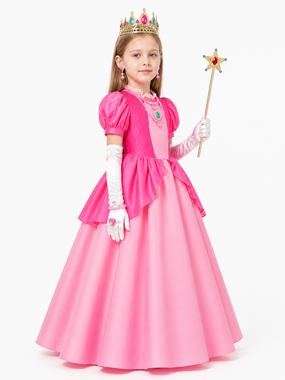 Princess Costume with Crown and Magic Wand side view