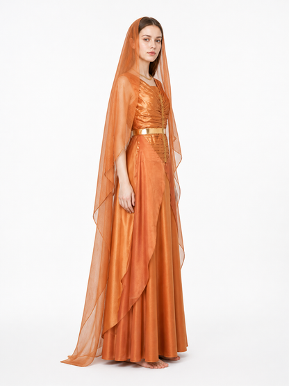 Mon Mothma Costume from Star Wars with Veil side view